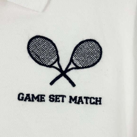 NWT Aerie Offline Game Set Match Embroidered Tennis Cropped Polo Shirt - Picture 3 of 8